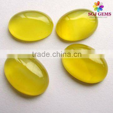 18x25mm Yellow Jade Oval Cabochon Semi Precious Stone Beads