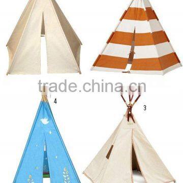 Simple Design Canvas Camping Tents Solid Wood Poles Teepee
