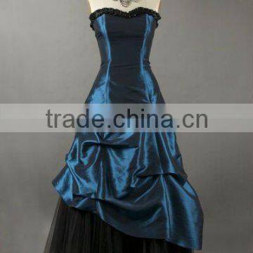 Elegant new store taffta sleeveless ruffle pleated party/evening party