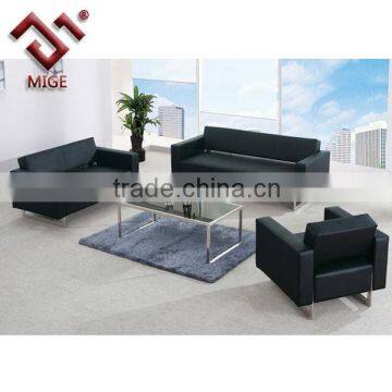 Black leather sofa ,solid wood structure