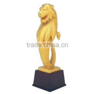 Personalized Gold Resin Lion Figurine Award Trophy