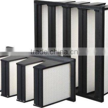 V-bank filter with glassfiber as the media Factory in China