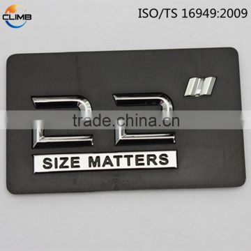 3D high quality durable ABS plastic custom logo decorative adhesive chrome letter & number, custom chrome auto car badge&emblem