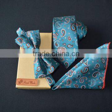 customized business man necktie set with Paisley