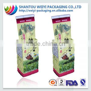 Hot sale stand up empty vacuum flat bottom bag for tea packaging