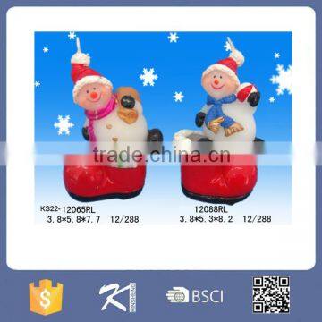 Christmas snow man shape paraffin wax candle