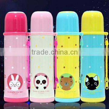 candy color children vacuum flask with cute animal printings