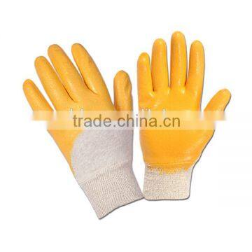 Yellow Nitrile Gloves for Oil Industrial Use Working Gloves Heavy Duty Nitrile Gloves