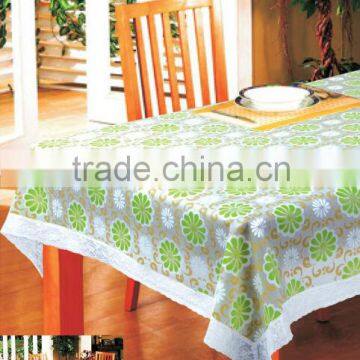 non-slip plastic square table cloth with lace edge