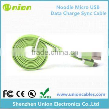 USB2.0 A to Micro USB B Data Sync Charge Cable Noodle Type Flat Puple