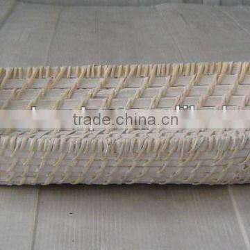 White wash rattan basket