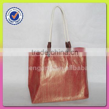 Beautiful beautiful women shoulder bag with polyester paper straw bags cotton handle manufacturers