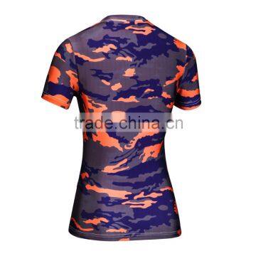 Bulk Buy Clothing Women's Camouflage Clothing Compression Sports t Shirt Stretch Polyester & Spandex Dry Fit T-shirt photo-4