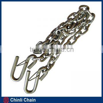 Trailer safety chain with S hooks,USA standard chain with S hooks,NACM90 standard 5/16"X 48" size