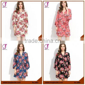 FUNG 2802 Women Floral Wholesale Cotton Robe photo-5