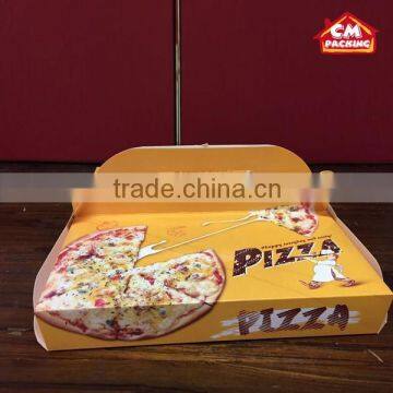 Custom white corrugated pizza boxes with glossy lamination