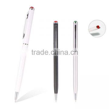 2015 new hot selling metal ball pen with stylus, metal twist ball pen slim