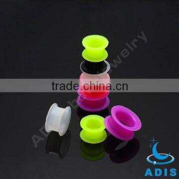 Fashion body jewelry wholesale silicone thick double flared plug