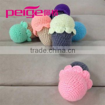 Unique baby gift crochet ice cream toy, ice cream rattle, crochet baby toy