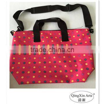 2015 Large capacity 600D long strap travelling bag with dots