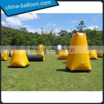 Yellow color inflatable paintball bunker, a set of inflatable barrier game,giant inflatable barrier bag