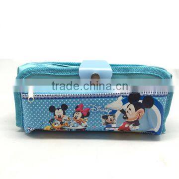 Light Blue Cartoon Design School Stationery Bag