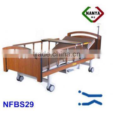 two-function hospital adjustable wooden manual nursing bed