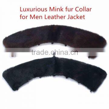 Customized Dyed Colored Mink Fur Neck Collar for Men Garment