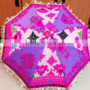 Designer Embroidered Decorative Indian Cotton Umbrella Sun Protection Parasol