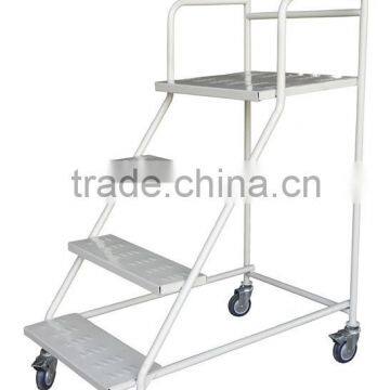 RH-LT01 Supermarket Wheeled Climbing Step Ladder Cart Trolley