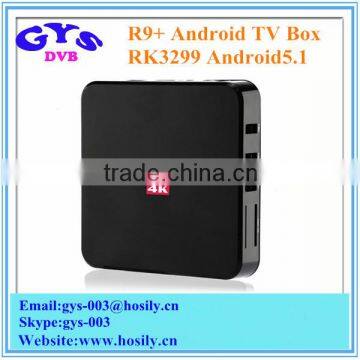 RK3229 Quad Core Android TV Box R9+ Smart TV Box Android5.1 1GB RAM 8GB NAND Flash KODI16.1 Fully Loaded 4K Media Player