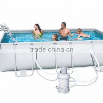 Rectangularswimming portable pool with frame