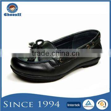 Hot Sale Black Color Simple Design Leather School Shoes