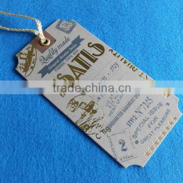 factory printed paper label with string