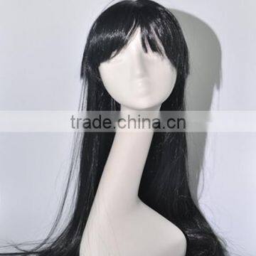 2016 New popular long straight silk black wigs N280
