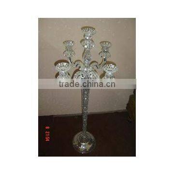 Crystal candelabra centerpieces for wedding table