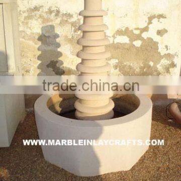 Sandstone Carved Round Fountain