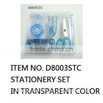 Stationery set in transparent color