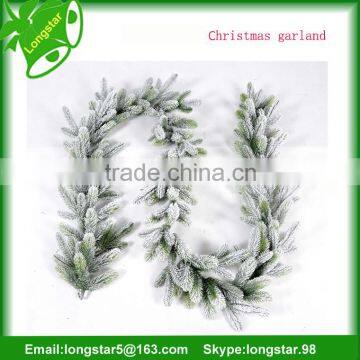 High Quality Green PE tips flocked Artificial Christmas Garland