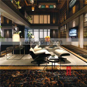 Foshan porcelain floor wall tiles and black gold marbles looks tiles floor