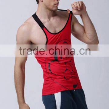 wholesale bodybuilding high quality 5%spandex 95% cotton men's stringer tank top