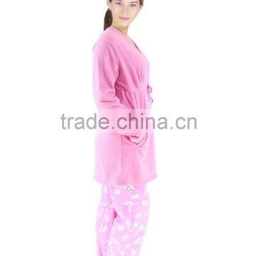 Kevince Women Polar Fleece Pyjamas Set Pajama Pink Mouse 1000pcs up OEM Factory Directly photo-2