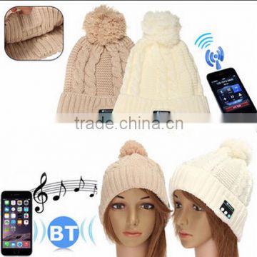 Soft Women Warm Hat Wireless Bluetooth Smart Cap / bluetooth music hat / bluetooth headphone hat