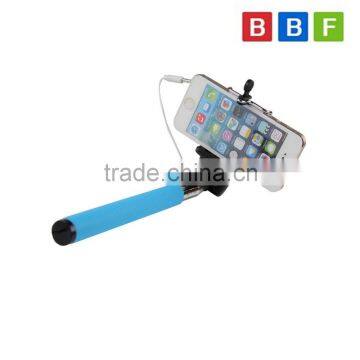 BBF Monopod Selfie Stick Remote Shutter Button Blue With Wire Control