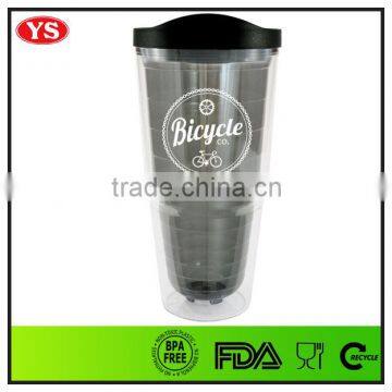 24oz double wall plastic orbit tumbler with lid