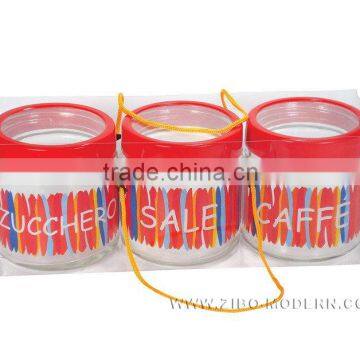 3pc Glass Jar Set,PVC box