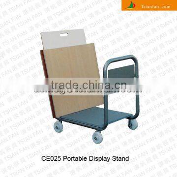 small plain trolley type stone slabs display rack/ceramic tile retail display trolley rack -CE025