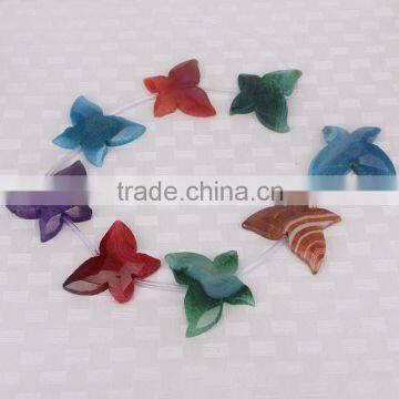 Full Strand Druzy Agate Beads, Mix Color Butterfly shaped Agate Gemstone Spacer Beads For Jewelry Making