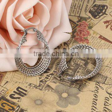 Special Shape Classical Style High Imitation Silver Stainless Steel Hoop Earrings for Women photo-6