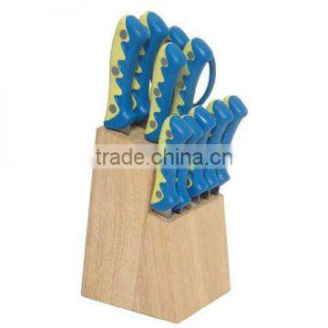 13PCS colorful knife set with wooden block